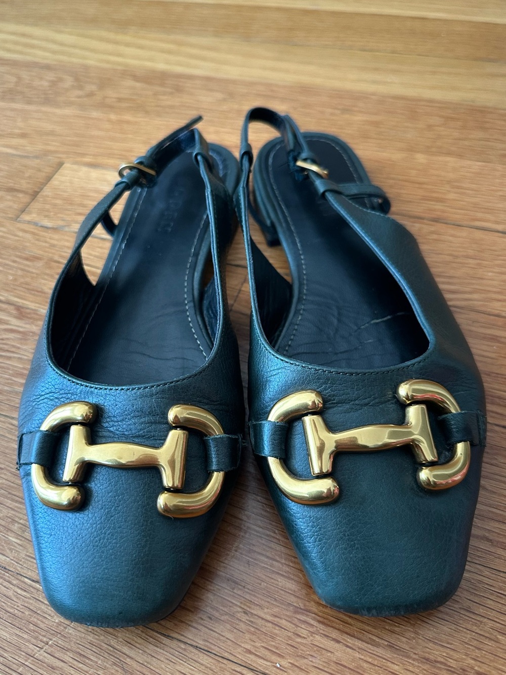 Boden dark green slingback flats
